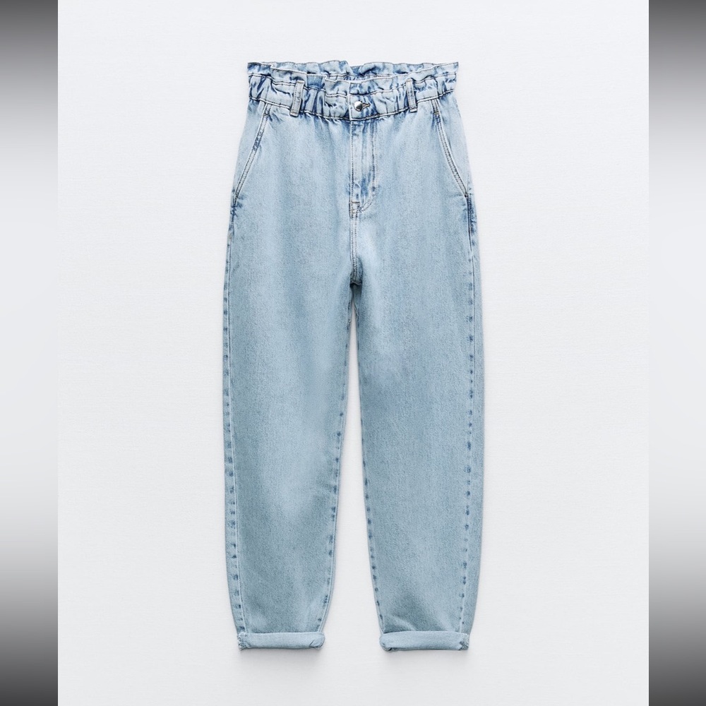 Zara HIGH RISE - BAGGY PAPERBAG jeans size 2